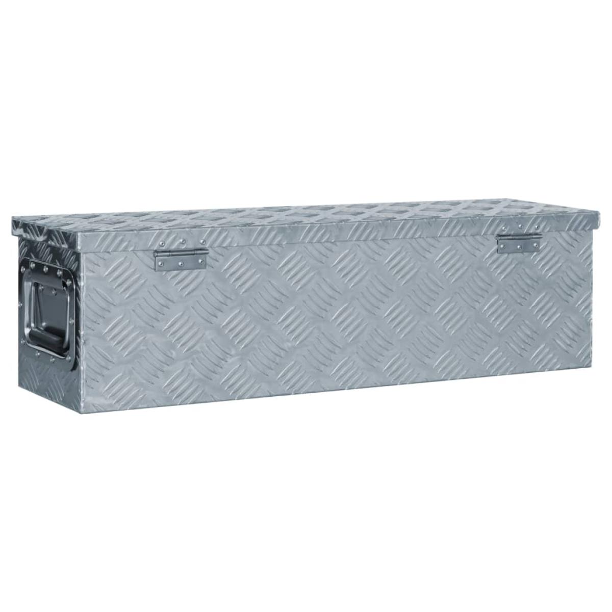 Caja de aluminio 80,5x22x22 cm plateada