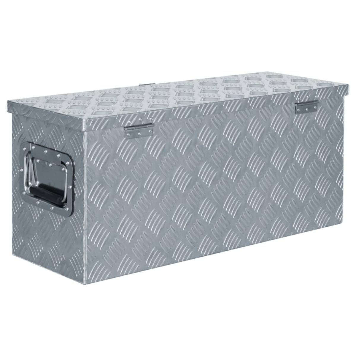Caja de aluminio 76,5x26,5x33 cm cm plateada
