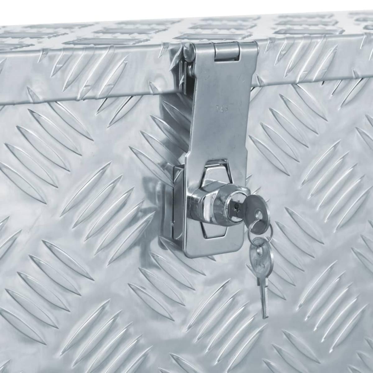 Caja de aluminio 76,5x26,5x33 cm cm plateada