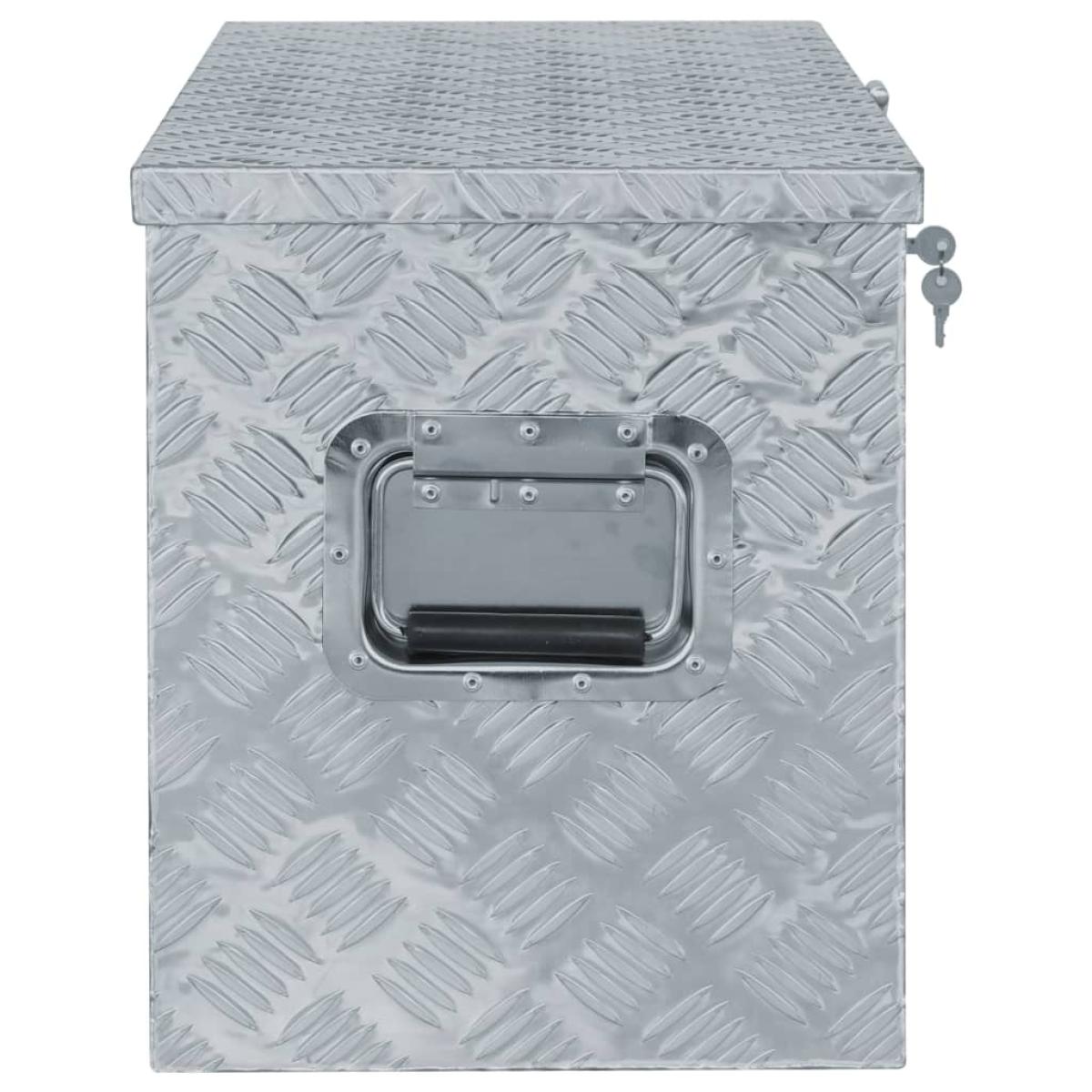 Caja de aluminio 90,5x35x40 cm plateada