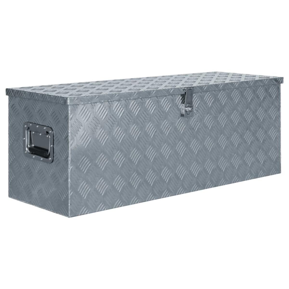 Caja de aluminio 110,5x38,5x40 cm plateada