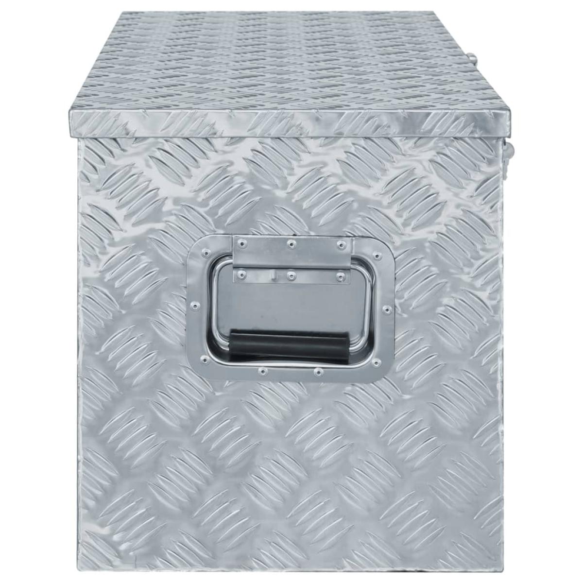Caja de aluminio 110,5x38,5x40 cm plateada