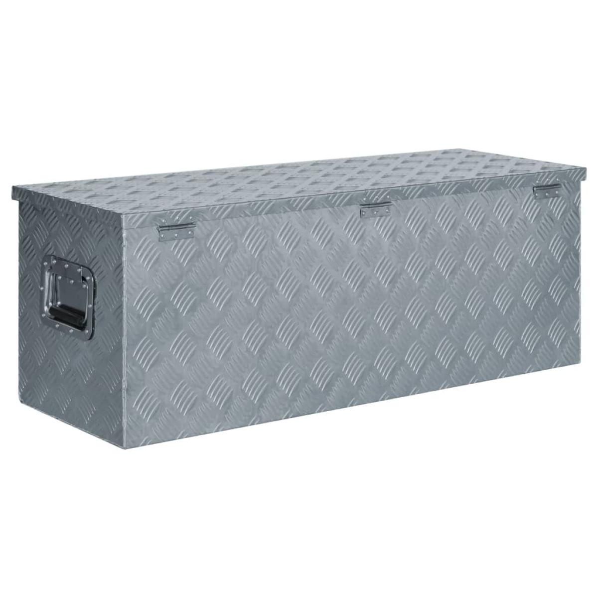 Caja de aluminio 110,5x38,5x40 cm plateada