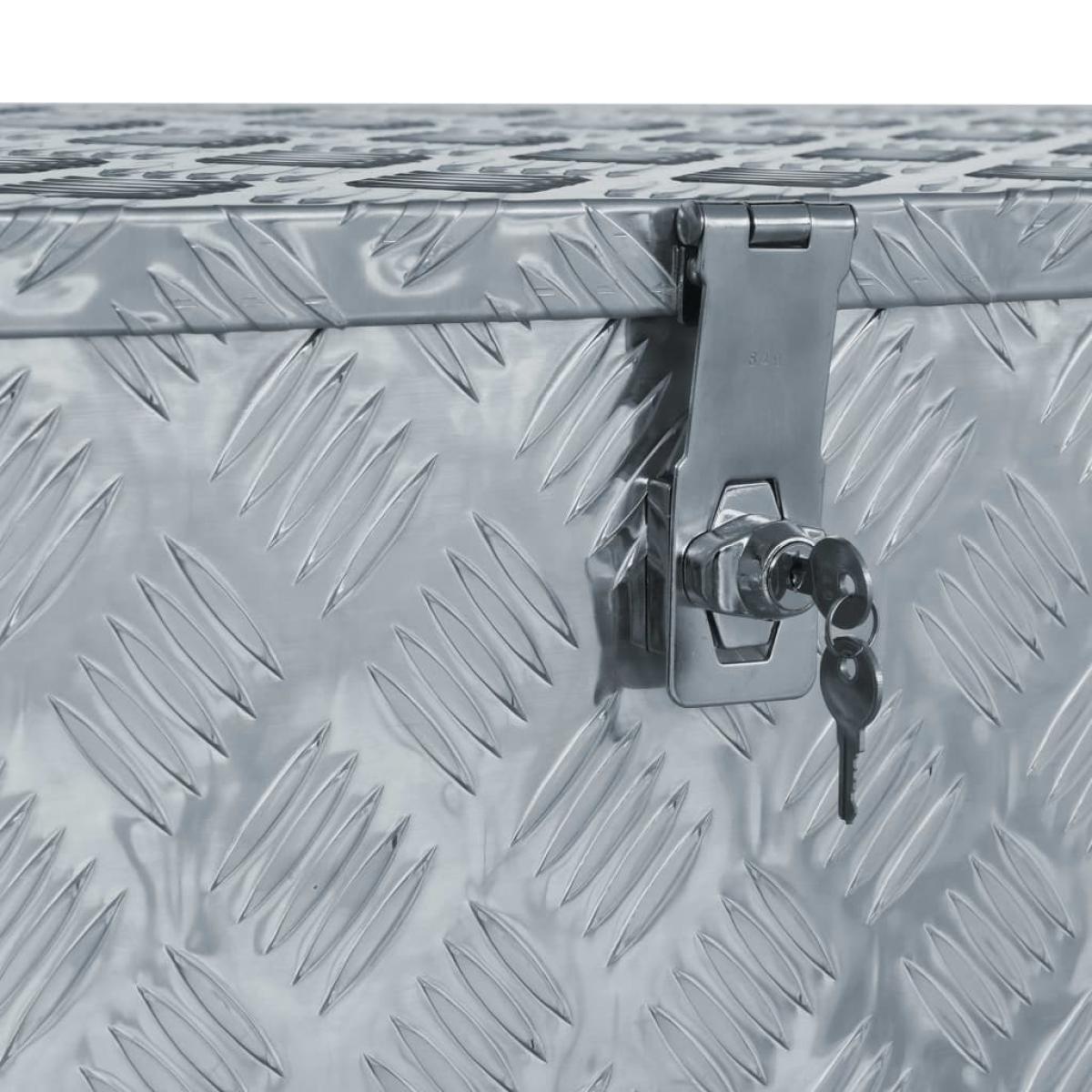 Caja de aluminio 110,5x38,5x40 cm plateada
