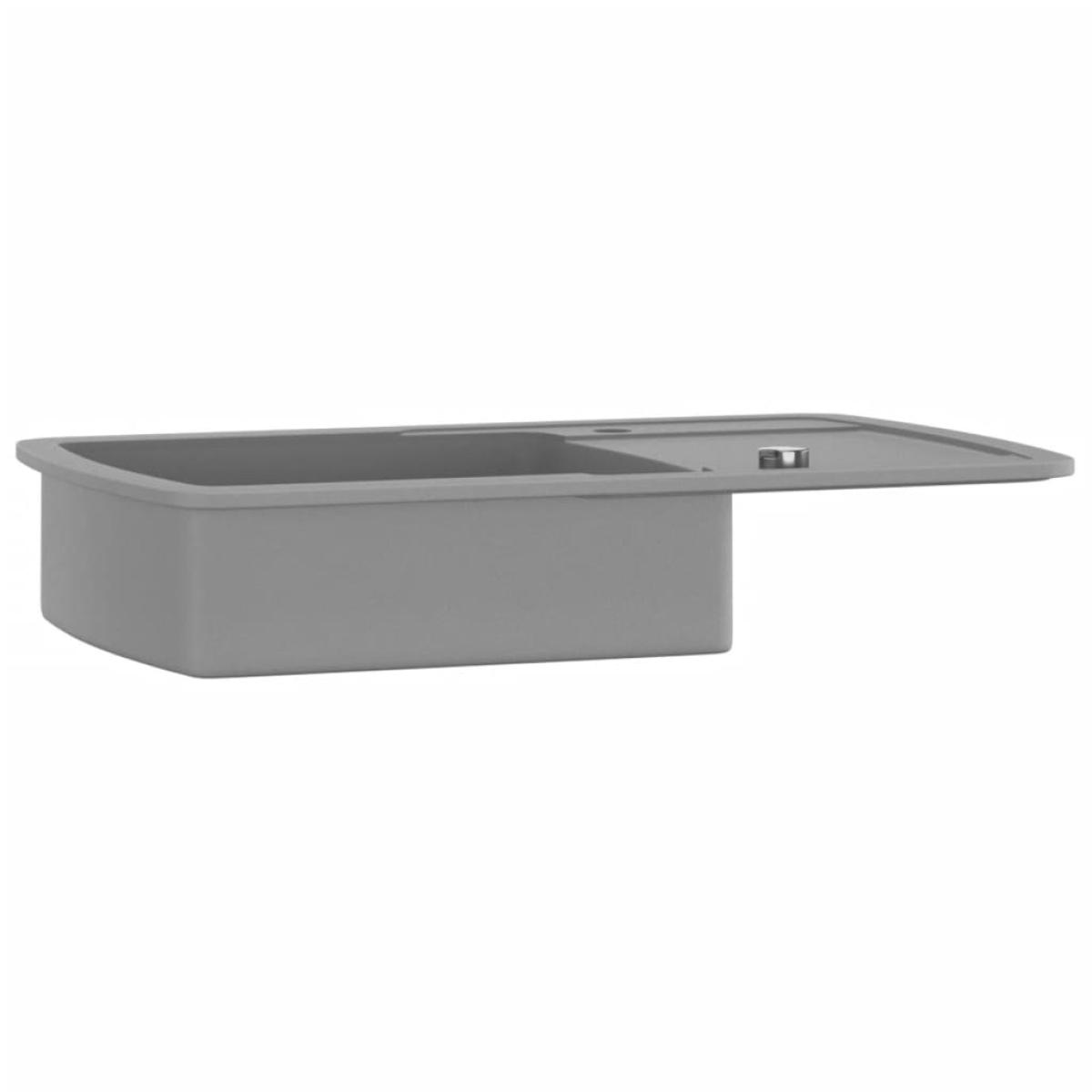 Fregadero de cocina con un seno de granito gris 