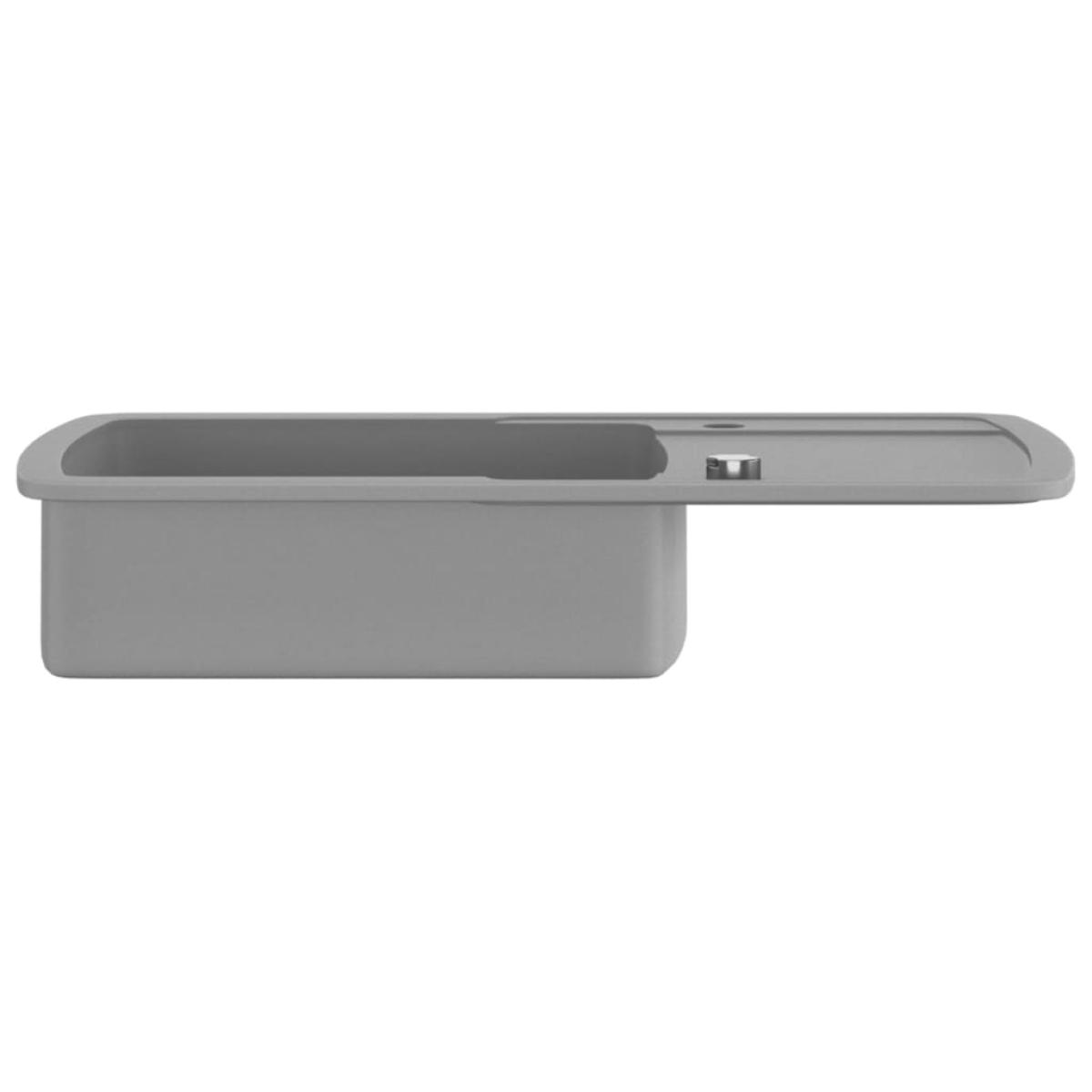 Fregadero de cocina con un seno de granito gris 