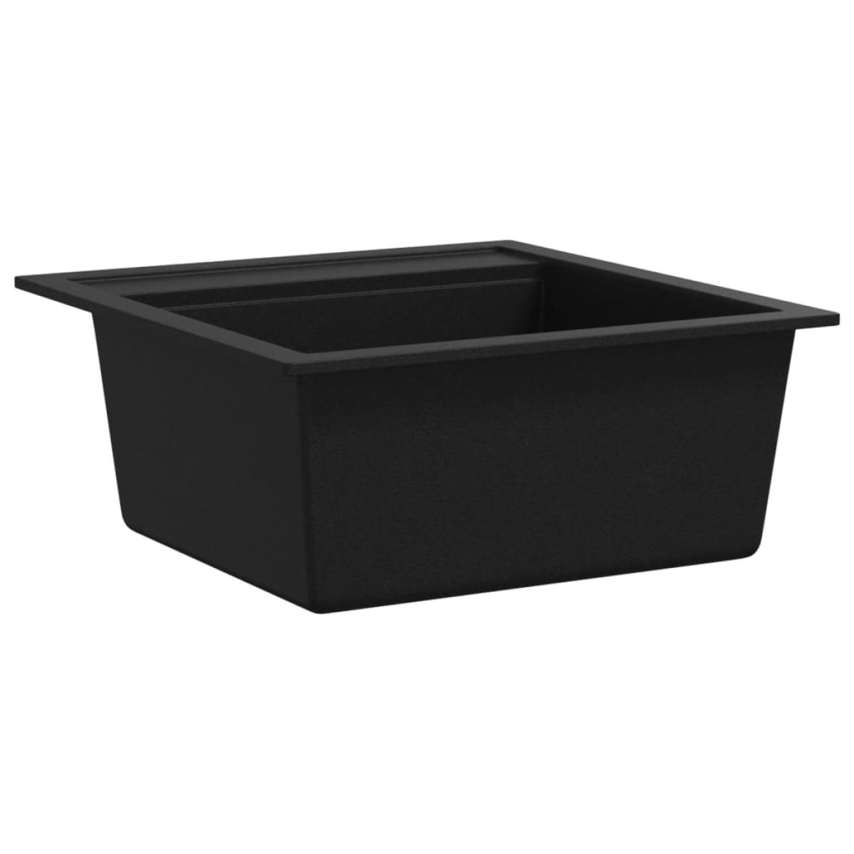 Fregadero de cocina con un seno de granito negro 
