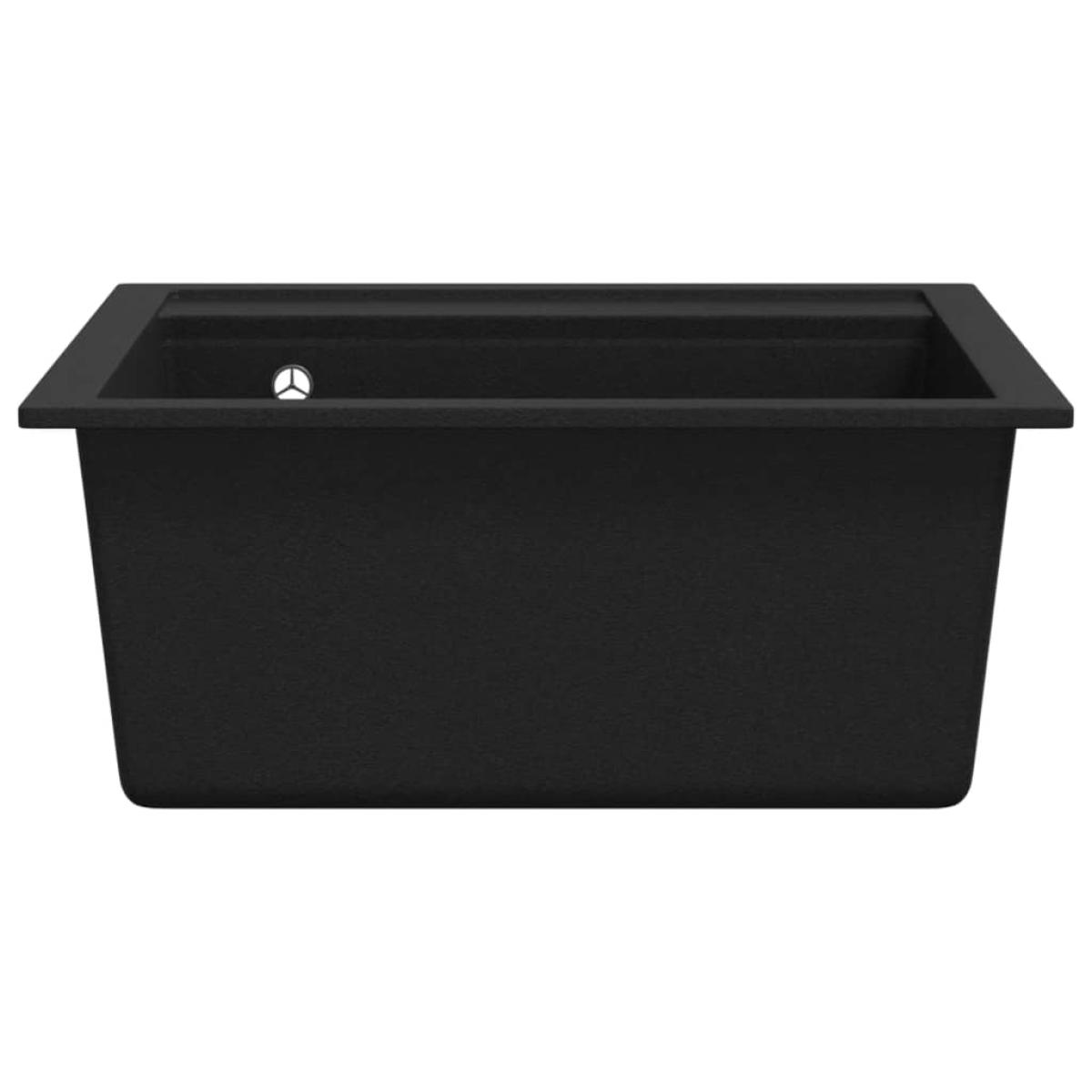 Fregadero de cocina con un seno de granito negro 