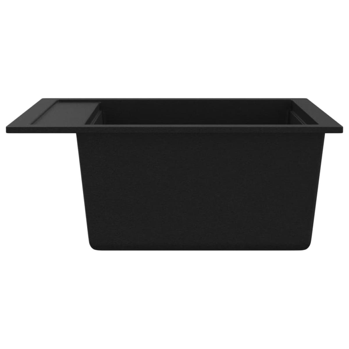 Fregadero de cocina con un seno de granito negro 