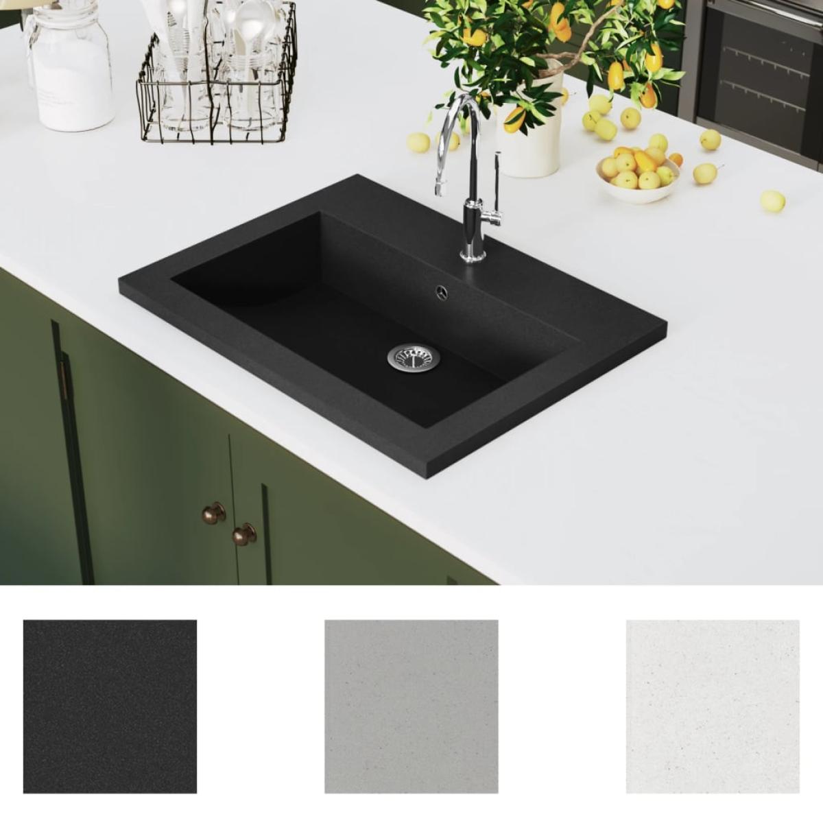 Lavabo de granito negro 600x450x120 mm