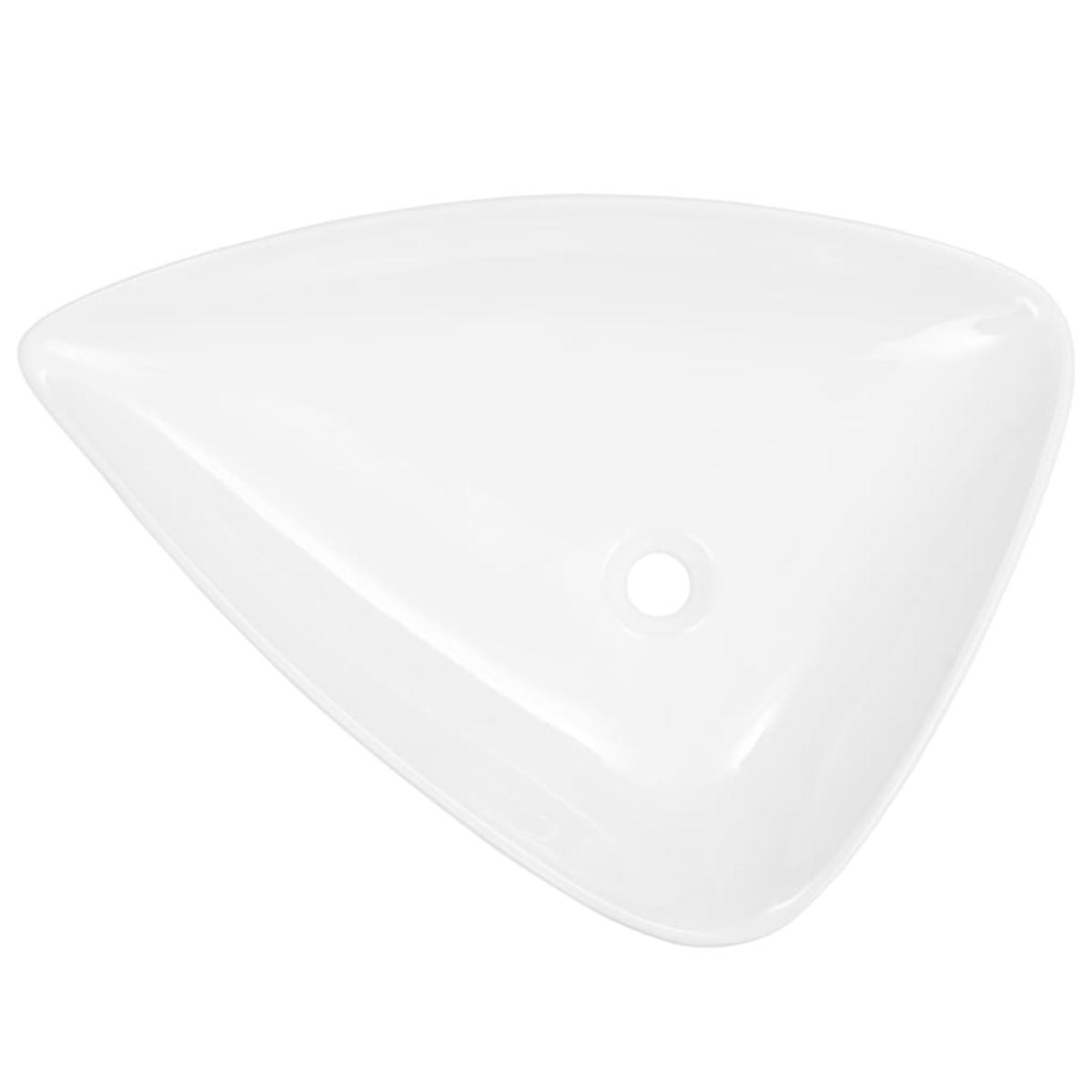 Lavabo de cerámica triangular blanco 645x455x115 mm