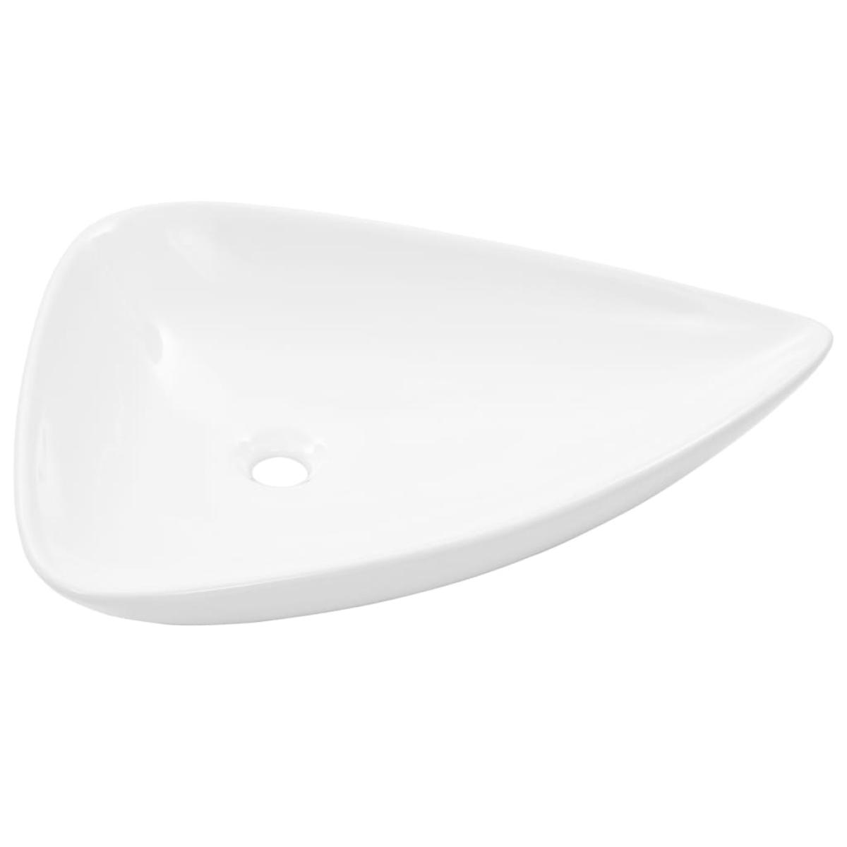 Lavabo de cerámica triangular blanco 645x455x115 mm