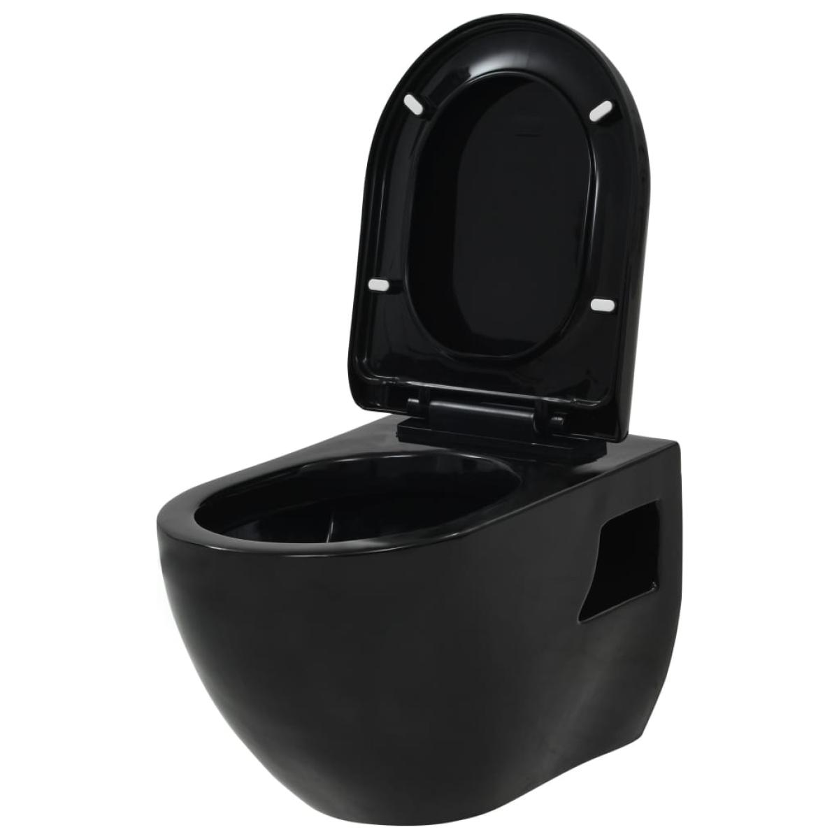 Inodoro de pared de cerámica negro