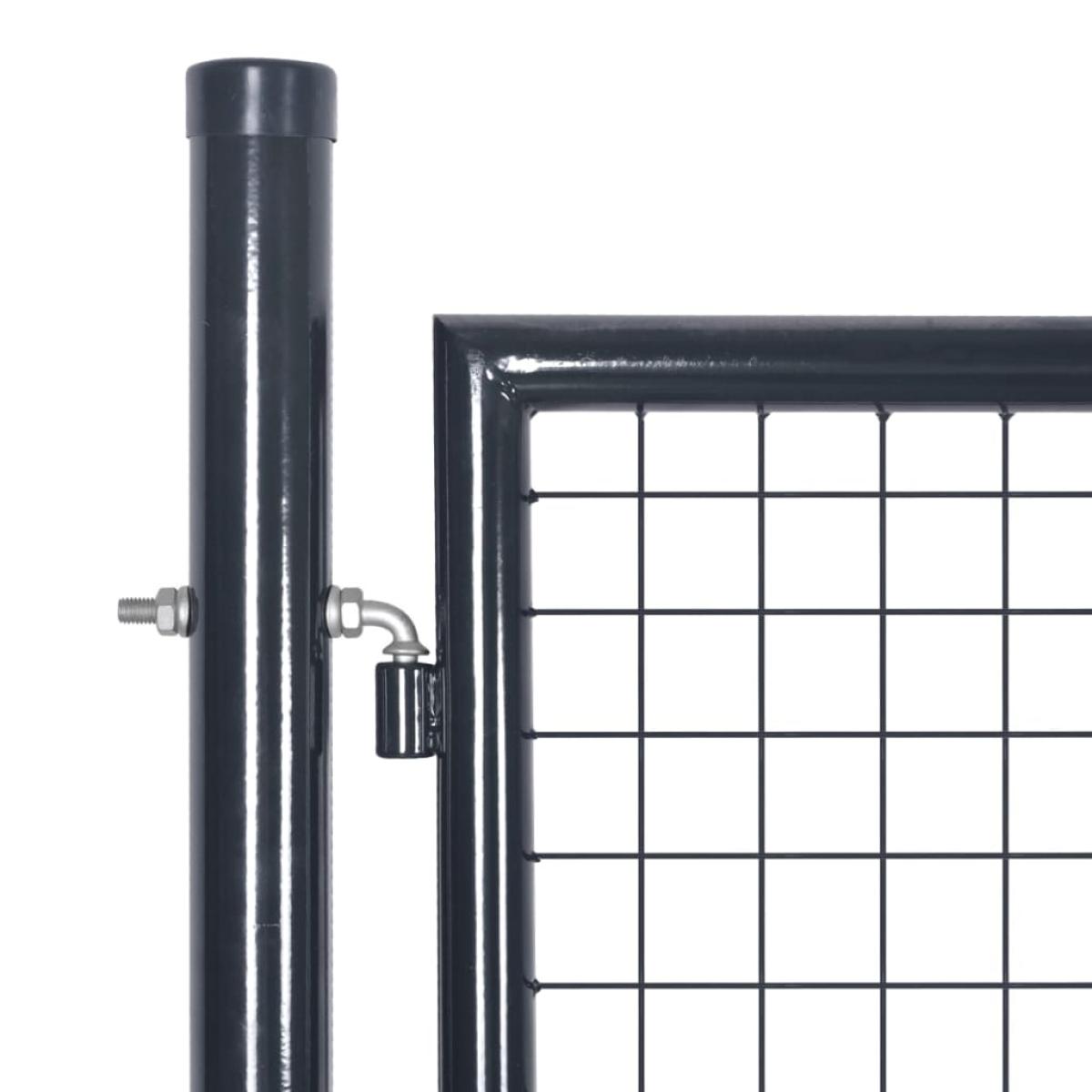 Puerta de malla de jardín acero galvanizado gris 289x75 cm