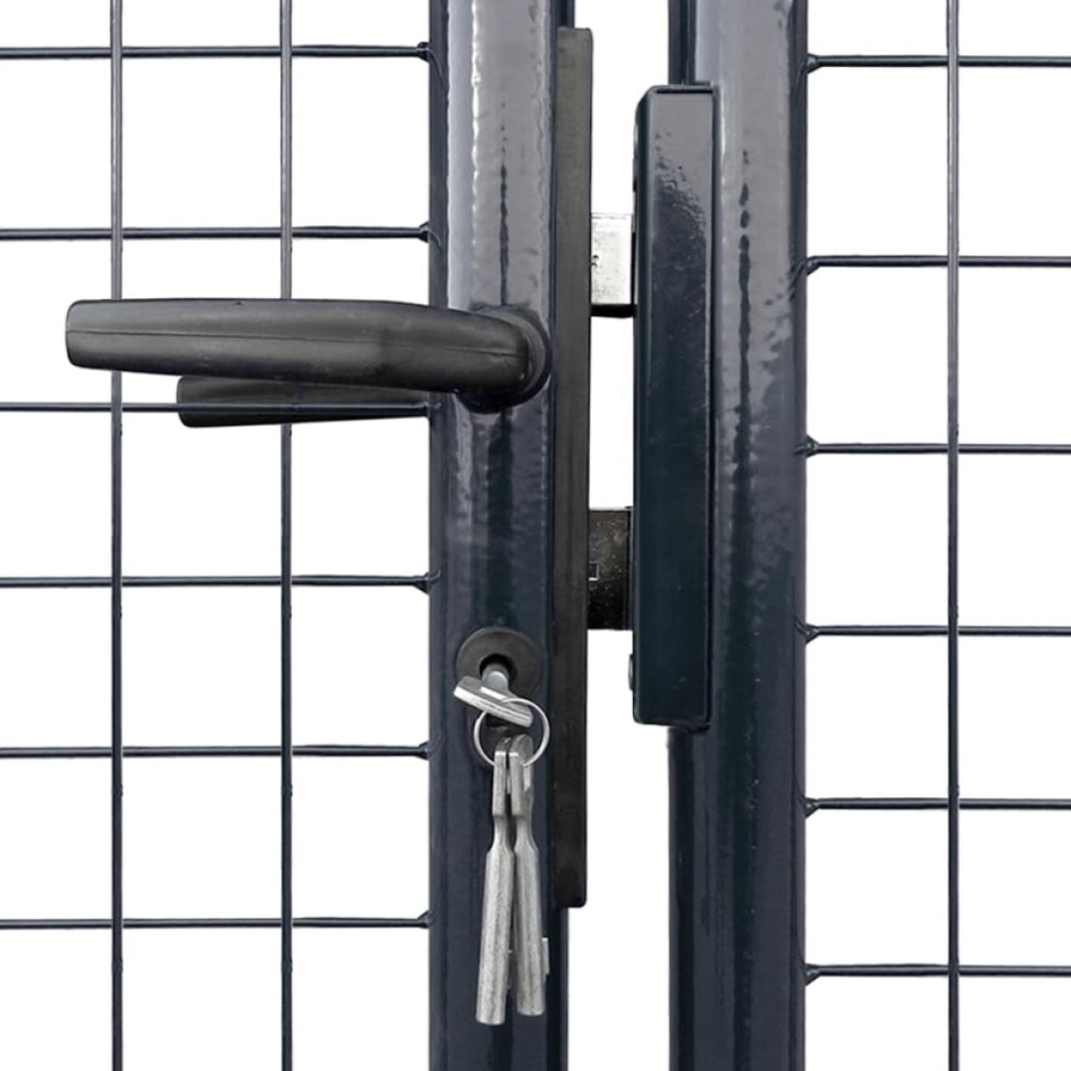 Puerta de malla de jardín acero galvanizado gris 289x75 cm