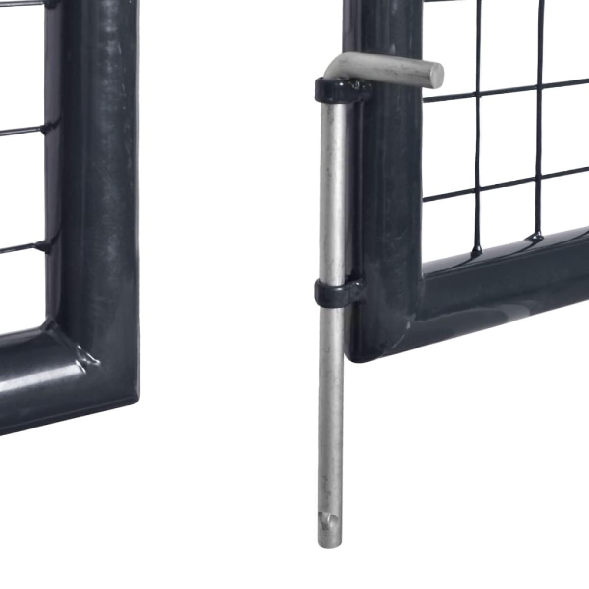 Puerta de malla de jardín acero galvanizado gris 289x75 cm