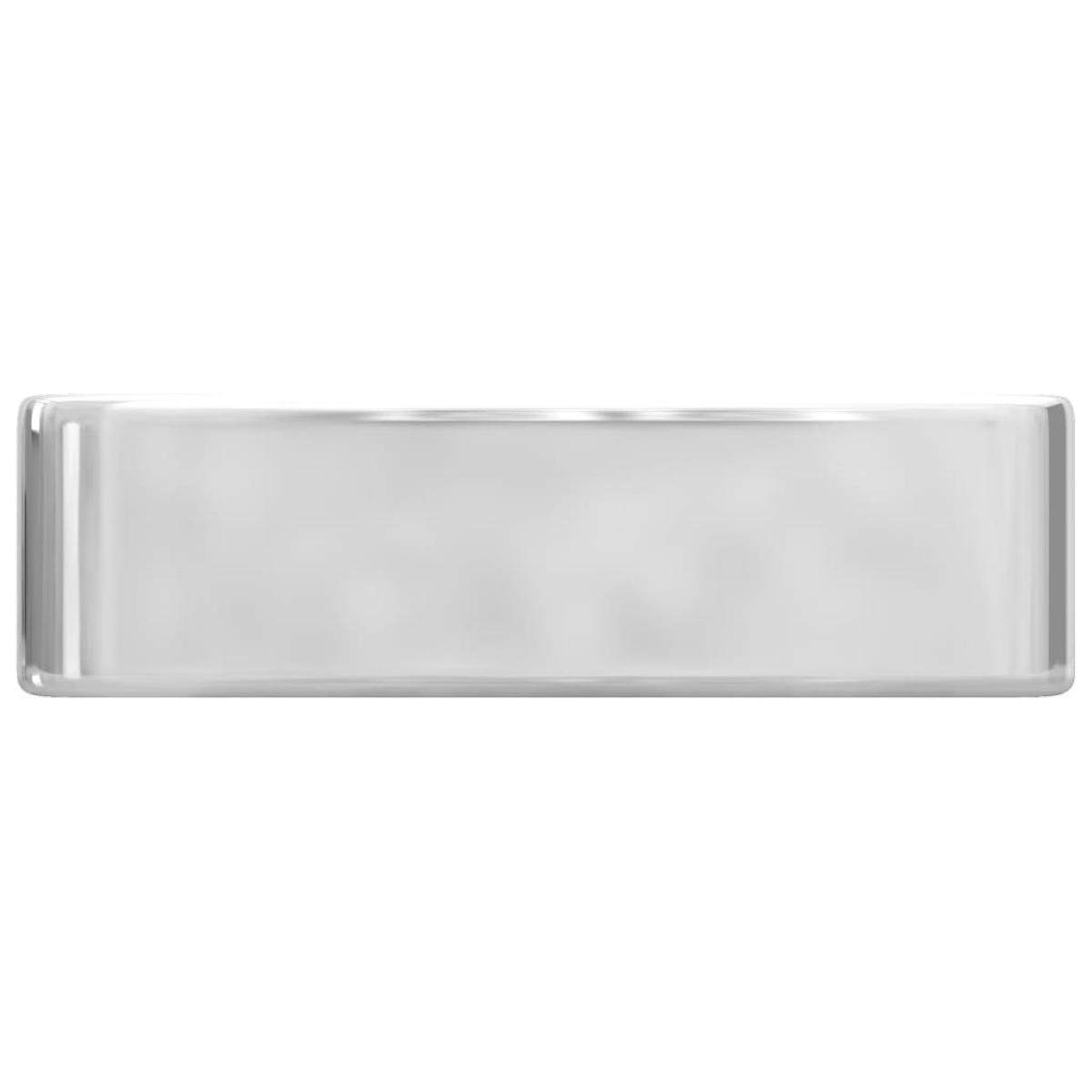 Lavabo con orificio para grifo 48x37x13,5 cm cerámica plateado