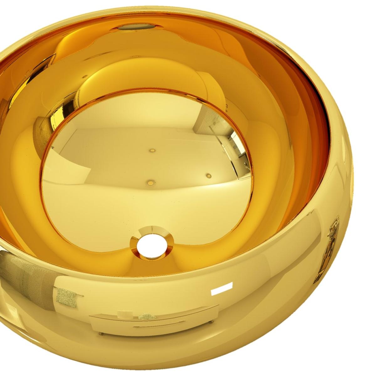 Lavabo 40x15 cm cerámica dorado