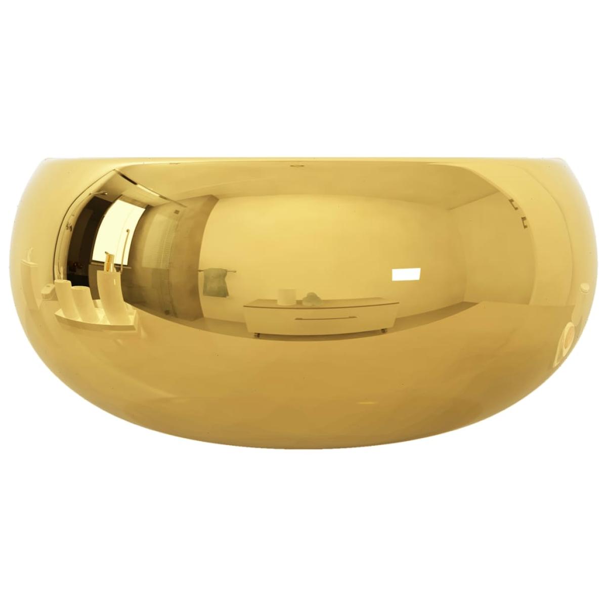 Lavabo 40x15 cm cerámica dorado