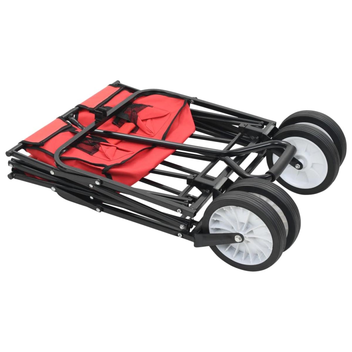 Carrito de mano plegable de acero color rojo