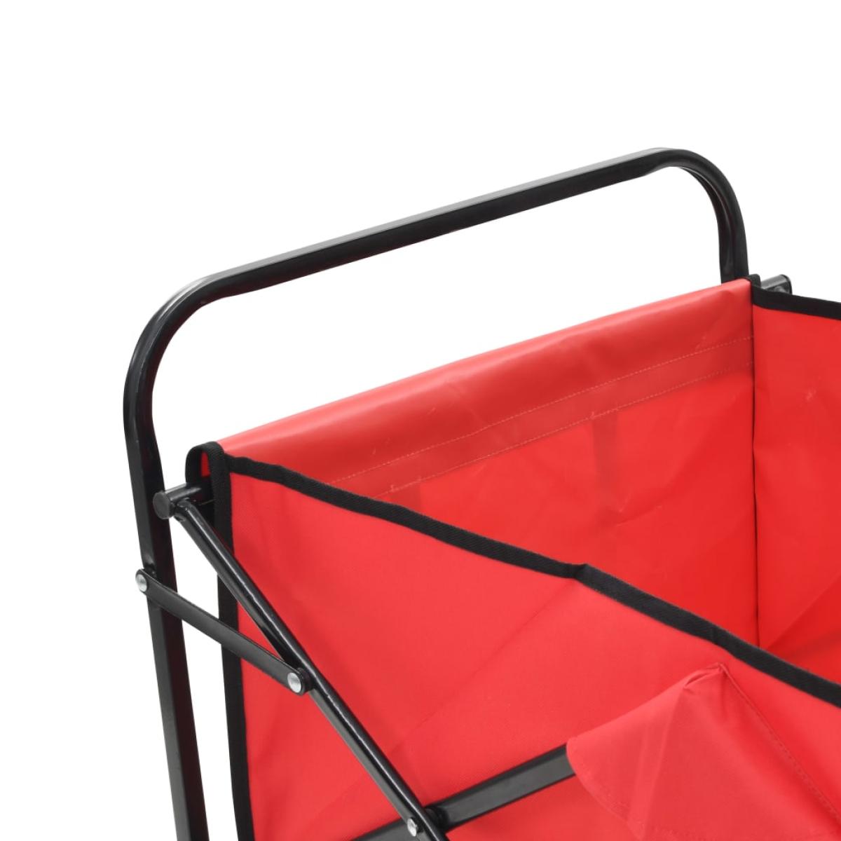 Carrito de mano plegable de acero color rojo