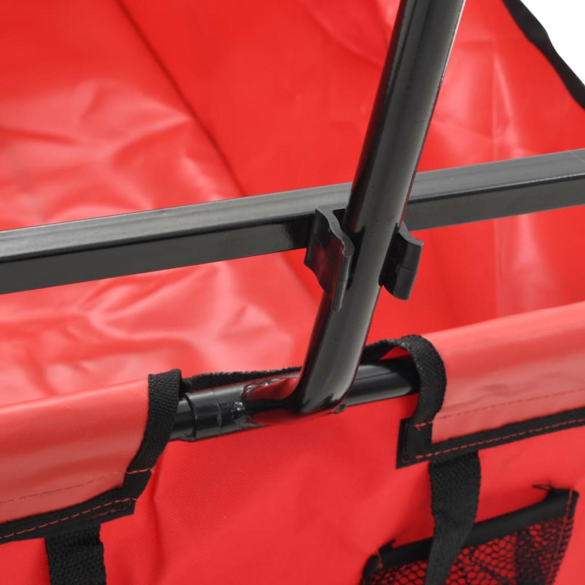 Carrito de mano plegable de acero color rojo
