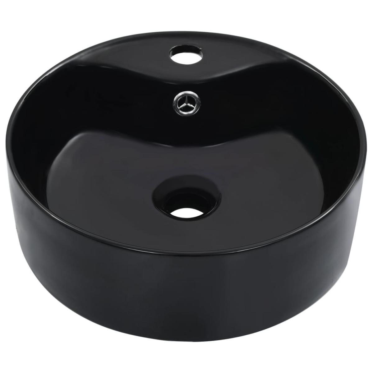 Lavabo con rebosadero 36x13 cm cerámica negro