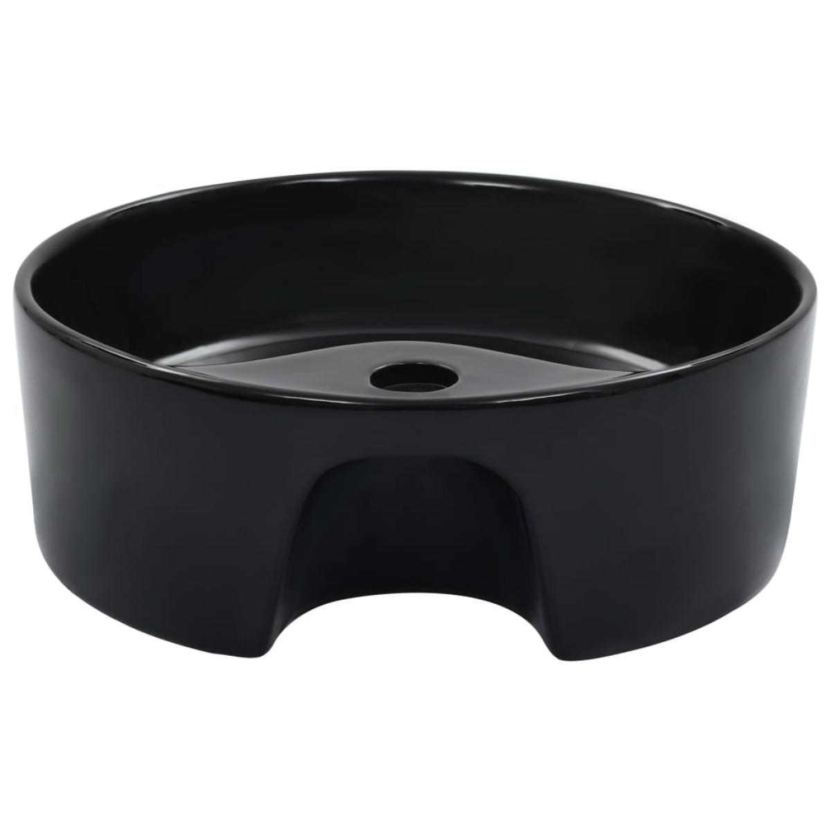 Lavabo con rebosadero 36x13 cm cerámica negro
