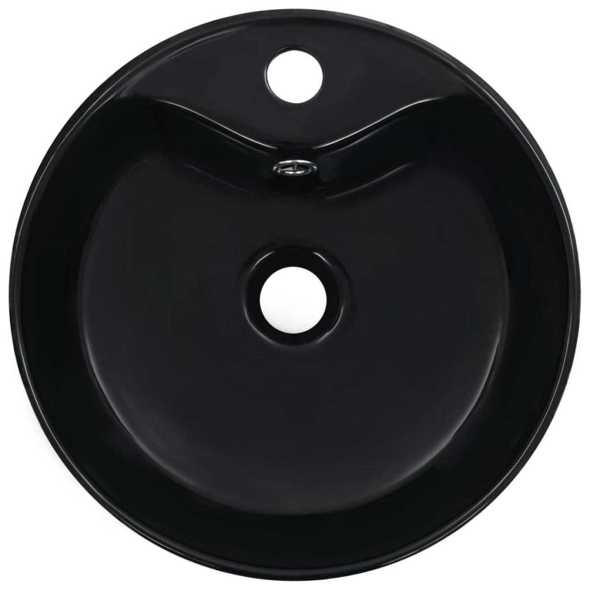Lavabo con rebosadero 36x13 cm cerámica negro