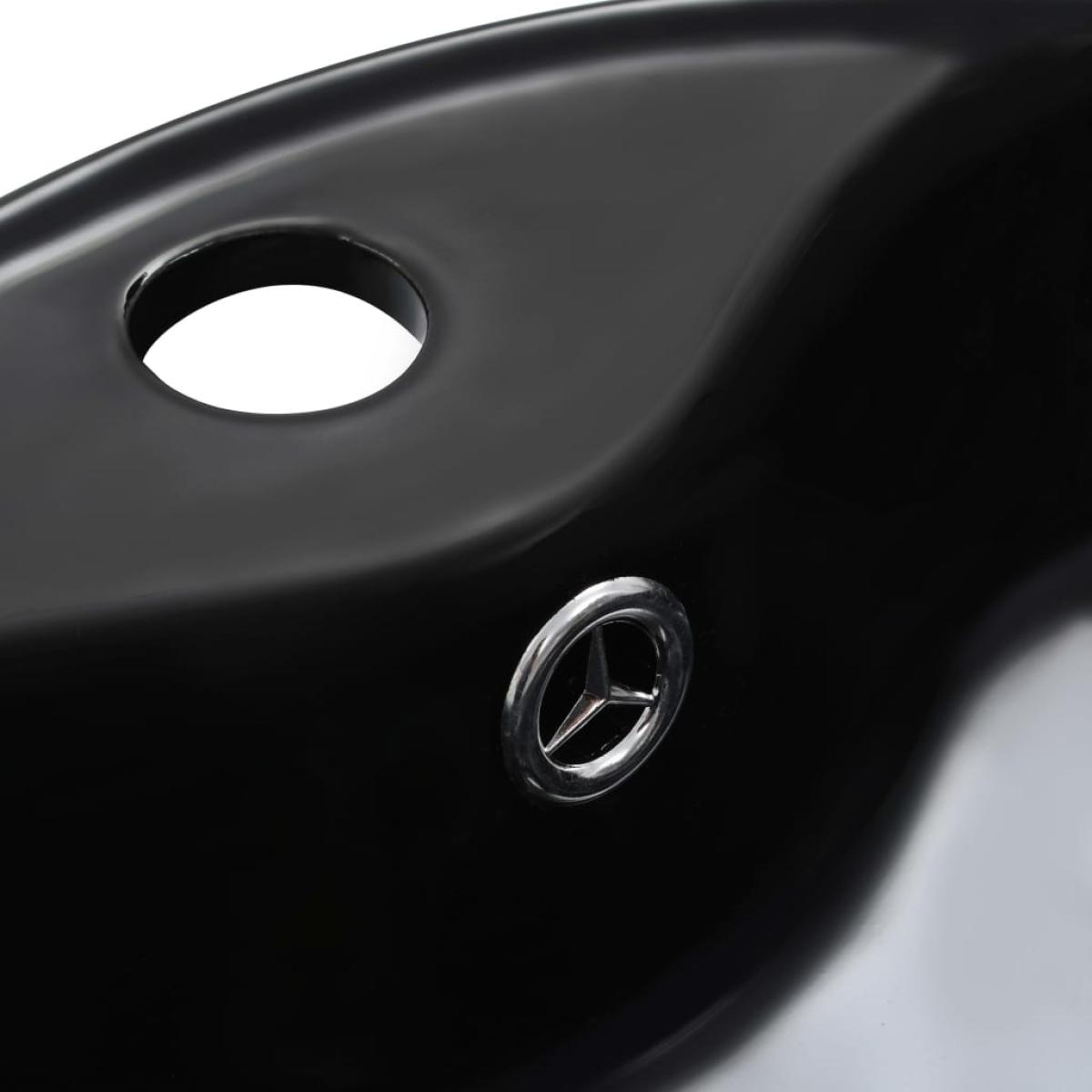 Lavabo con rebosadero 36x13 cm cerámica negro