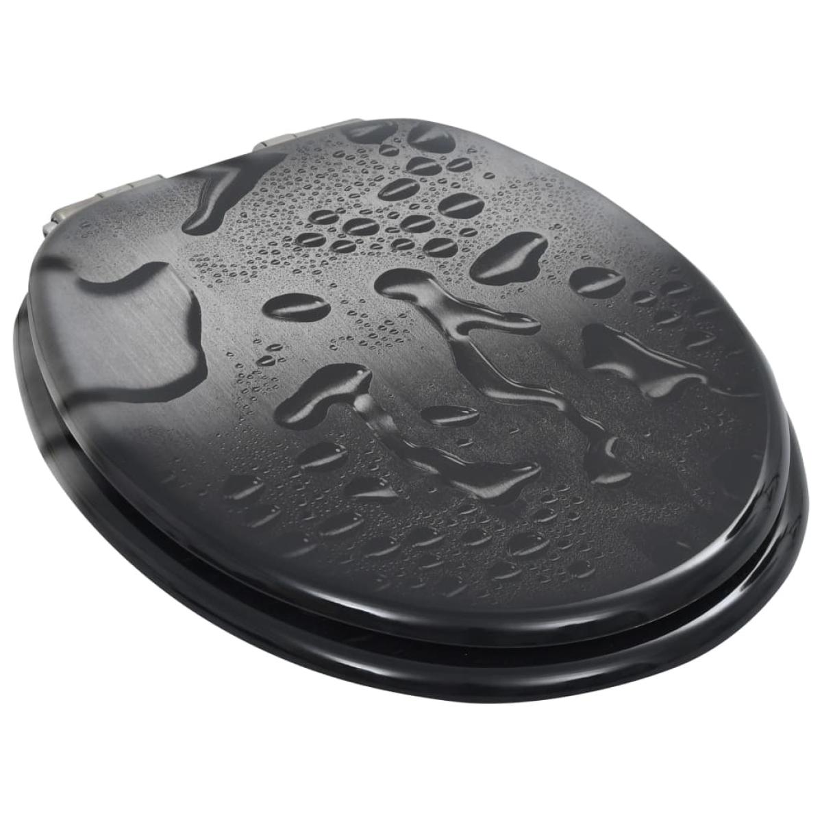 Asiento WC con tapa de cierre suave MDF diseño gotas de agua