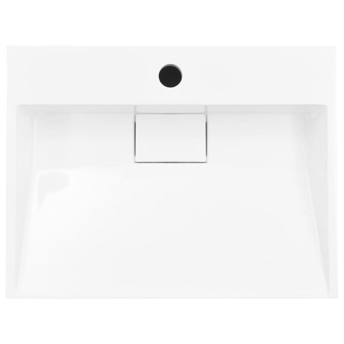 Lavabo 50x38x13 cm resina mineral/mármol blanco