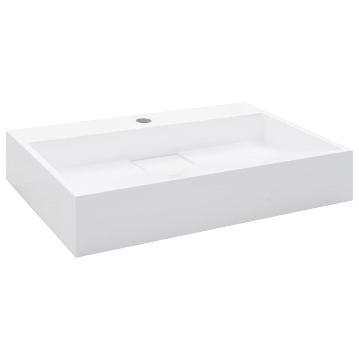 Lavabo 60x38x11 cm resina mineral/mármol blanco
