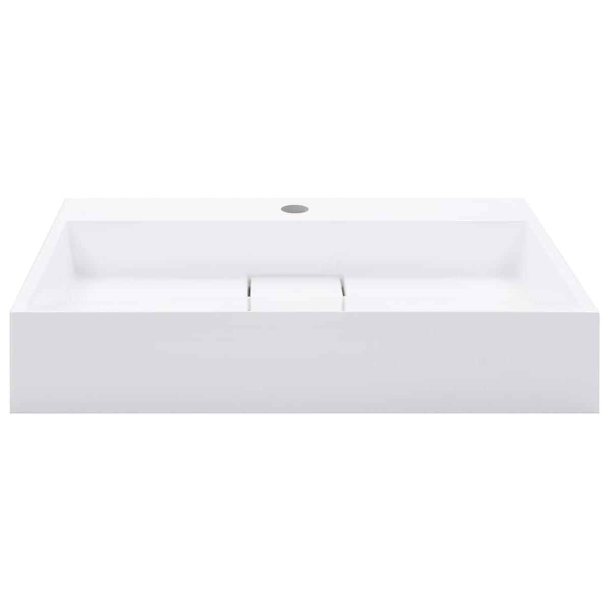 Lavabo 60x38x11 cm resina mineral/mármol blanco