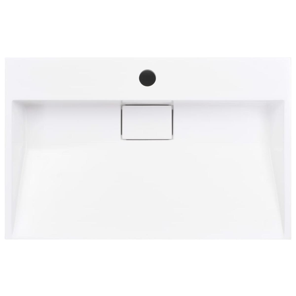 Lavabo 60x38x11 cm resina mineral/mármol blanco