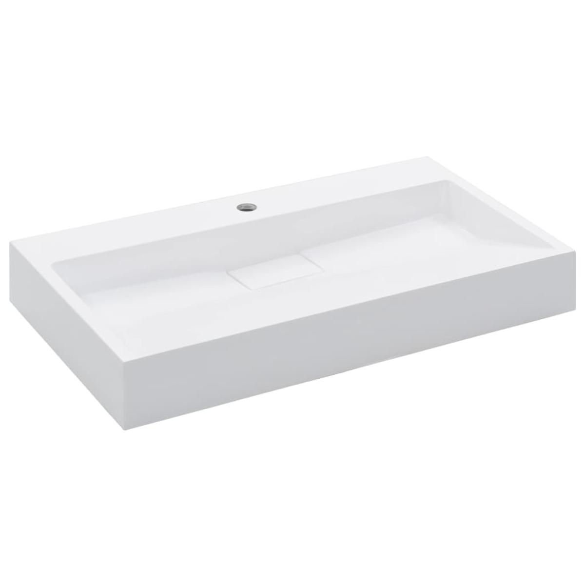 Lavabo 80x46x11 cm resina mineral/mármol blanco