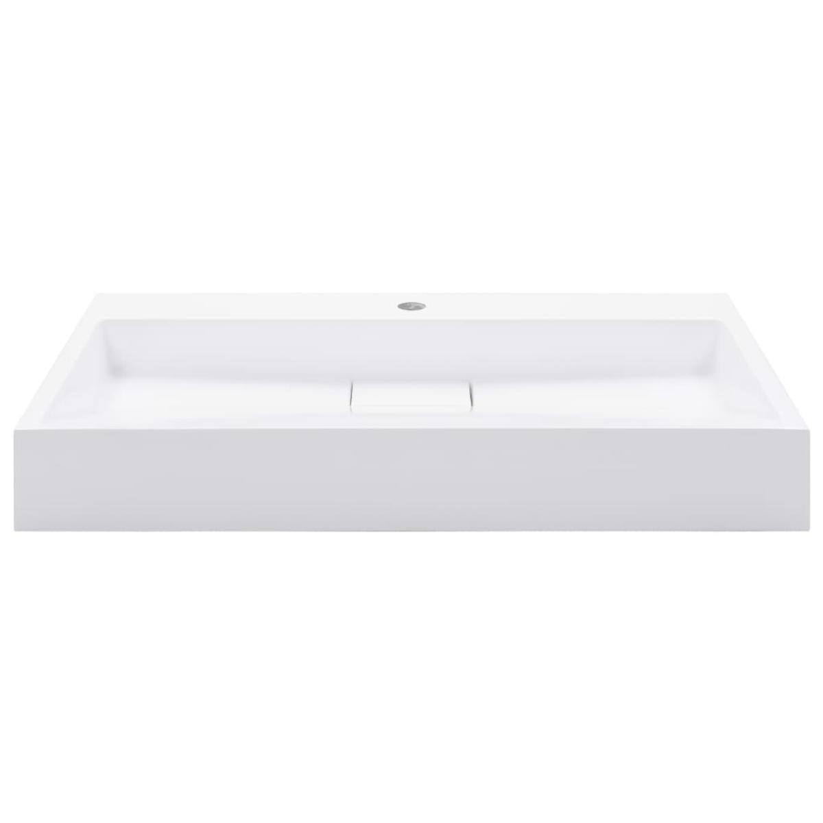 Lavabo 80x46x11 cm resina mineral/mármol blanco