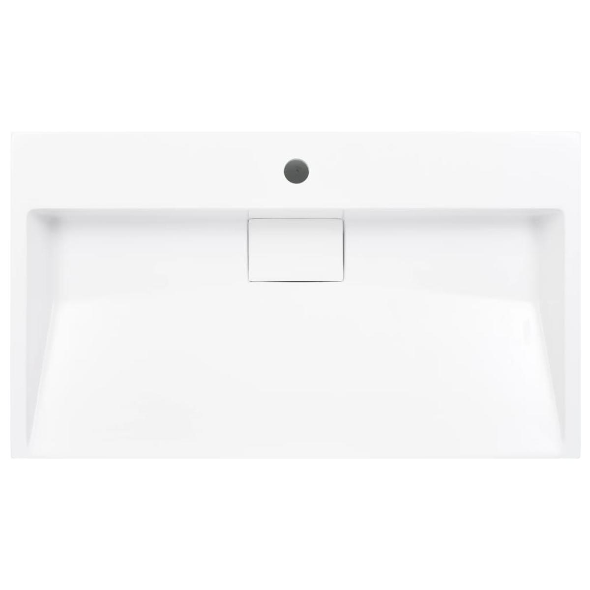 Lavabo 80x46x11 cm resina mineral/mármol blanco