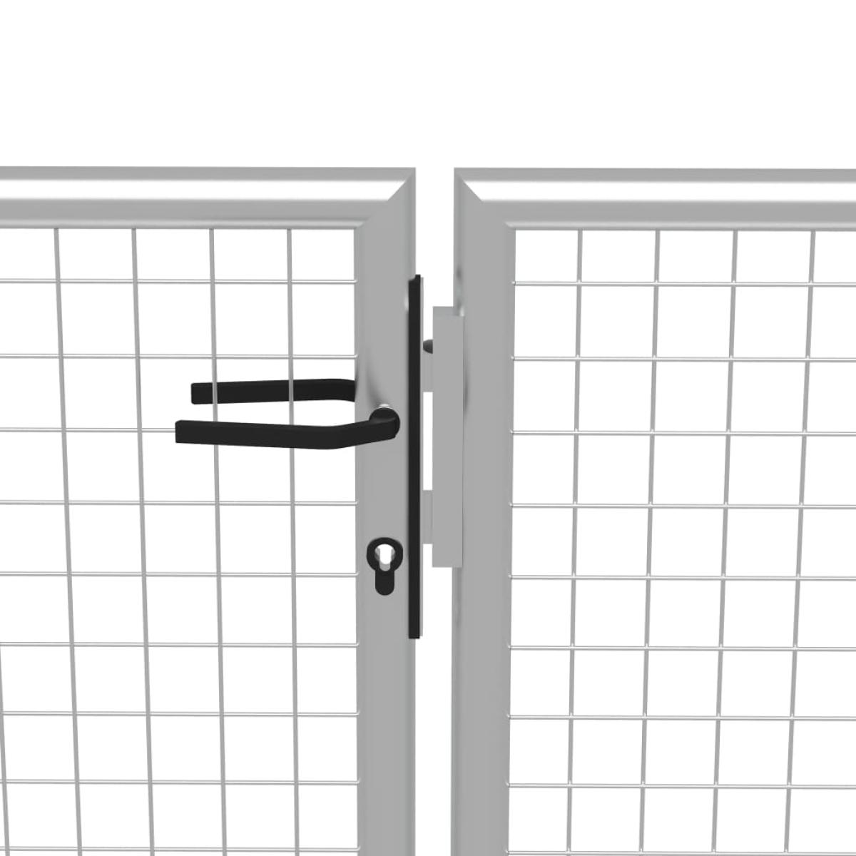 Puerta de jardín de acero galvanizado plateado 415x225 cm