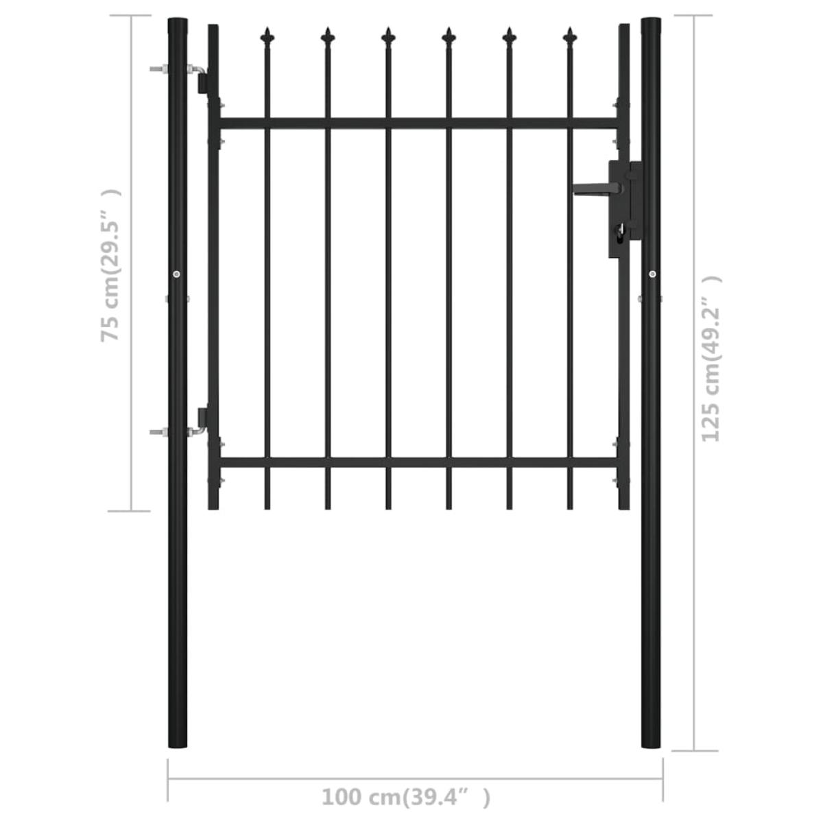 Puerta para valla con puntas de lanza 100x75 cm