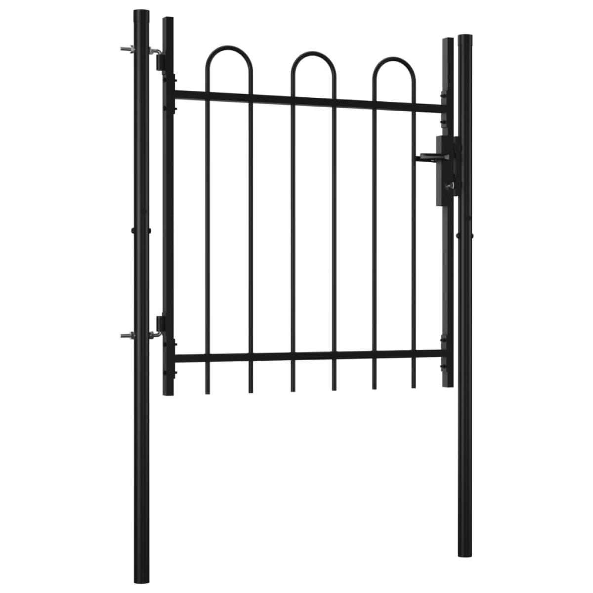 Puerta individual para valla con puntas de aro 100x75 cm 