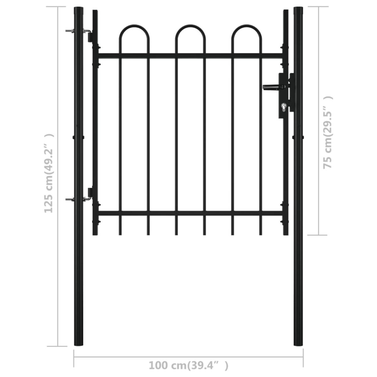 Puerta individual para valla con puntas de aro 100x75 cm 