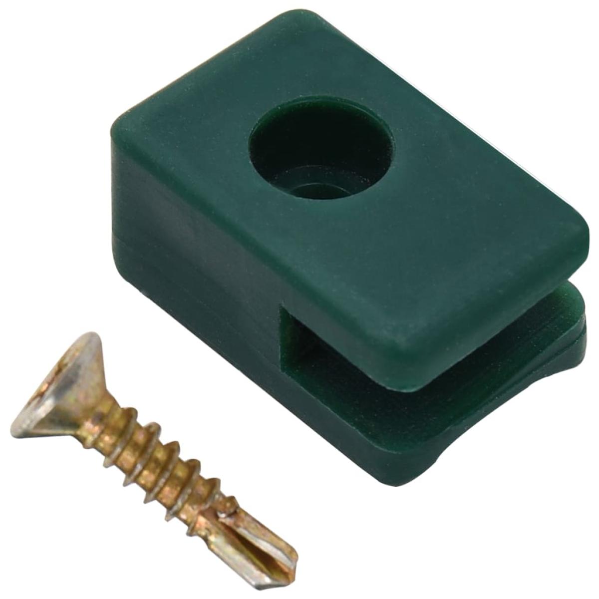 Soporte de alambre valla de jardín con tornillo 100 sets verde