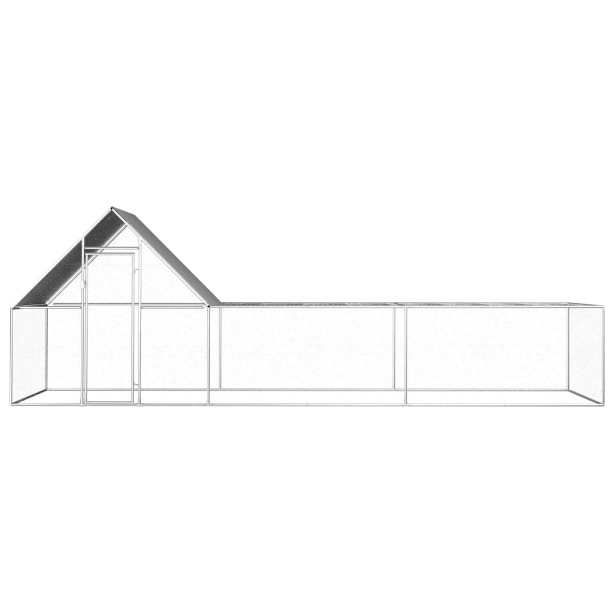 Gallinero de acero galvanizado 6x2x2 m