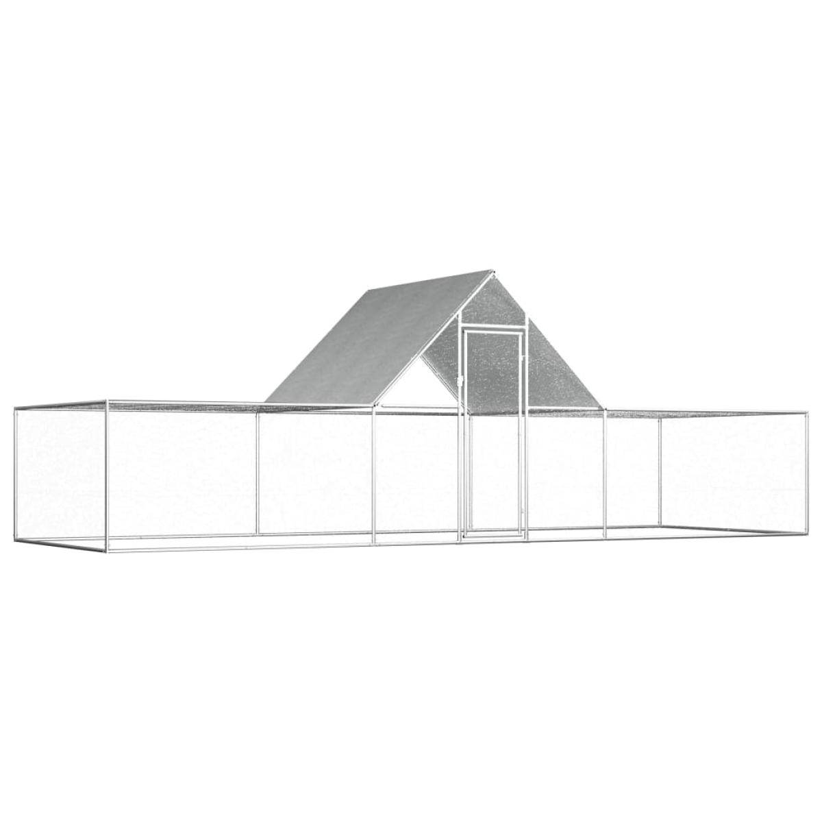 Gallinero de acero galvanizado 6x2x2 m