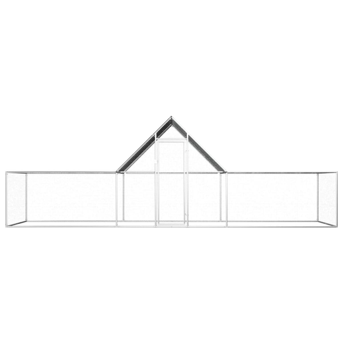 Gallinero de acero galvanizado 6x2x2 m