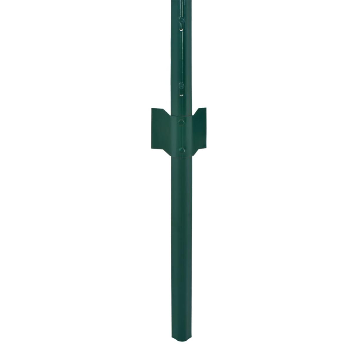 Valla de malla de alambre con postes de acero 25x1 m verde