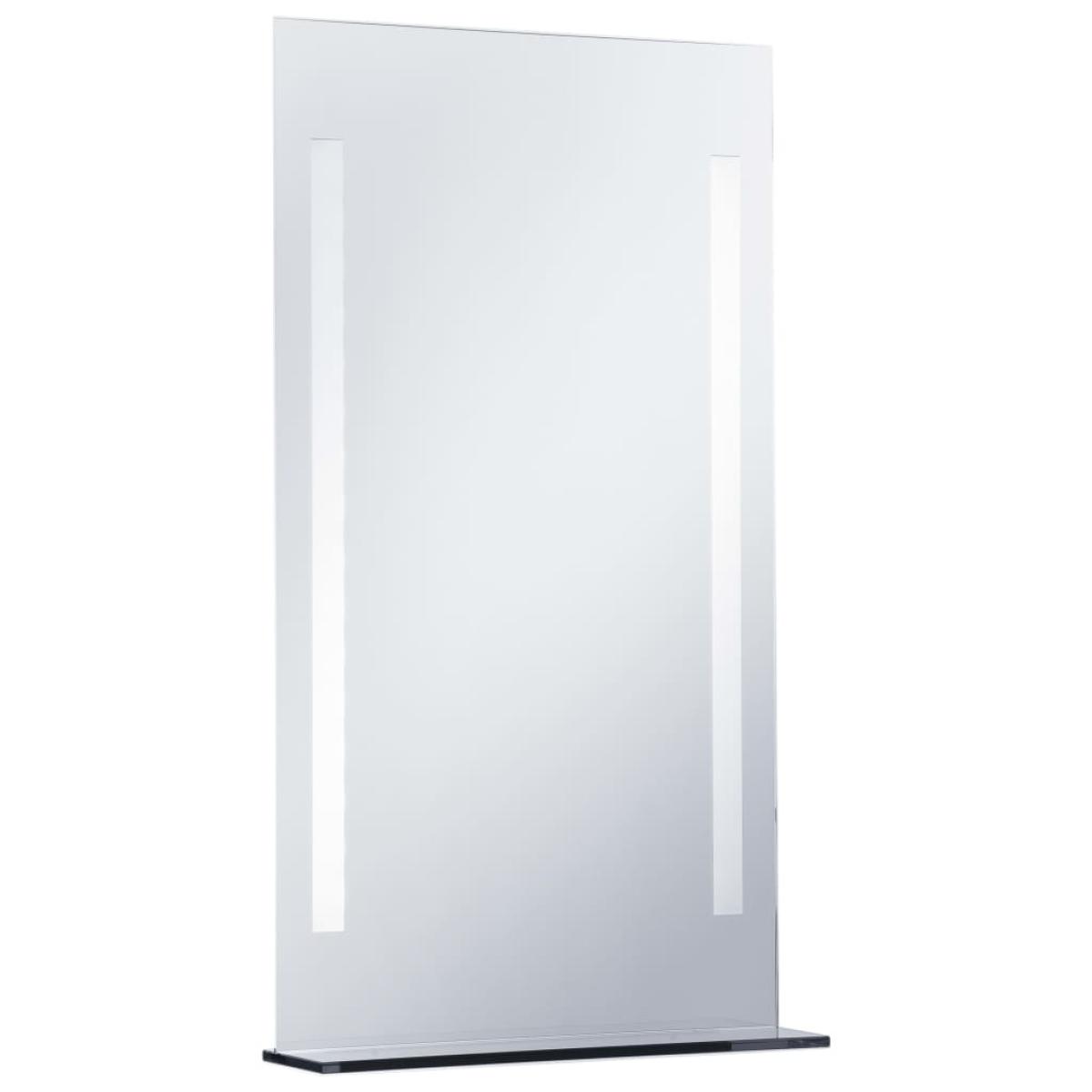 Espejo de pared de baño con LED y estante 60x100 cm