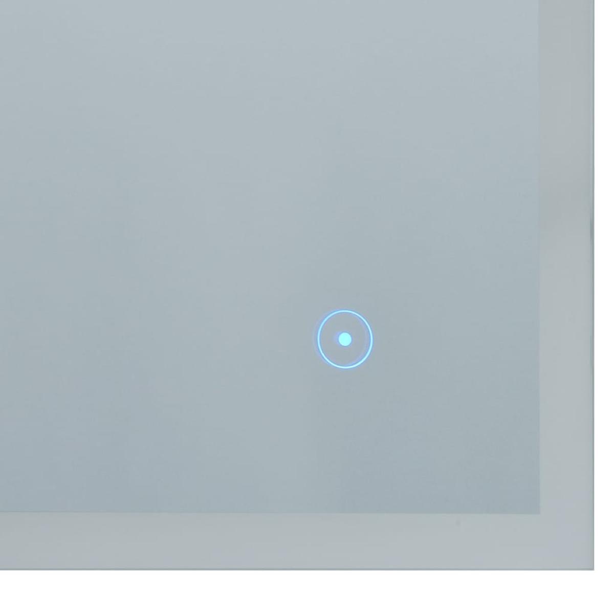 Espejo de pared para baño con LED y sensor táctil 100x60 cm