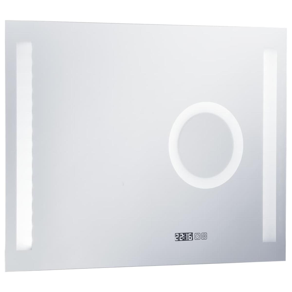 Espejo de pared para baño con LED y sensor táctil 80x60 cm